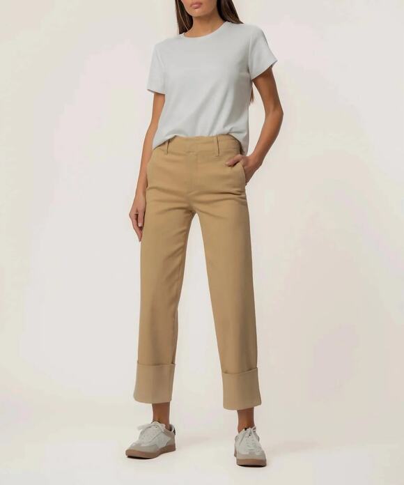 Kut from the Kloth Pants - Kut From the Kloth Sienna High-Rise Rolled Hem Khaki Pants 12 Preppy Minimalist